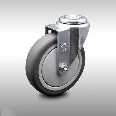 Service Caster 5 Inch SS Thermoplastic Rubber Wheel Swivel Bolt Hole Caster SCC-SSBH20S514-TPRB